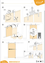 Carica l'immagine nel visualizzatore di Gallery, Kit Ferramenta Porta Scorrevole Sospesa in Legno EMUCA