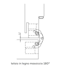 Carica l'immagine nel visualizzatore di Gallery, Cerniera invisibile ANSELMI per porte interne a filo con profondità di fresata sul telaio di 21 mm fino a 40 kg