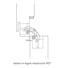 Carica l'immagine nel visualizzatore di Gallery, Cerniera invisibile ANSELMI per porte interne a filo con profondità di fresata sul telaio di 21 mm fino a 40 kg