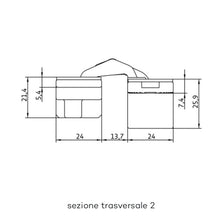 Carica l&#39;immagine nel visualizzatore di Gallery, Cerniera invisibile ANSELMI per porte interne a filo con profondità di fresata sul telaio di 21 mm fino a 40 kg
