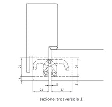 Carica l&#39;immagine nel visualizzatore di Gallery, Cerniera invisibile ANSELMI per porte interne a filo con profondità di fresata sul telaio di 21 mm fino a 40 kg
