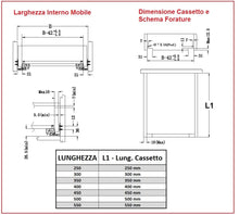 Carica l&#39;immagine nel visualizzatore di Gallery, COPPIA GUIDE a SCOMPARSA SOTTOCASSETTO AMMORTIZZATA Portata 35 kg Estraz Totale
