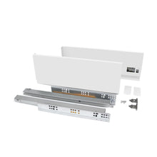 Carica l&#39;immagine nel visualizzatore di Gallery, Set spondine per cassetto 550mm BIANCO estrazione totale AMMORTIZZATO portata 40 kg DTC
